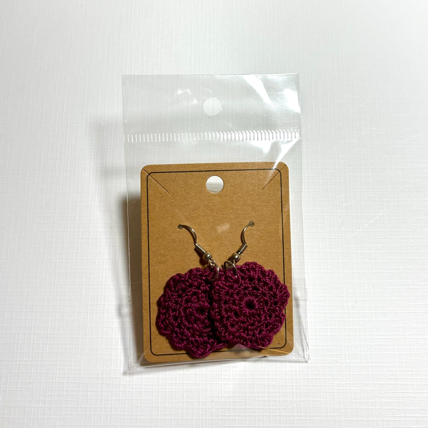 Round Scalloped Crochet Earrings