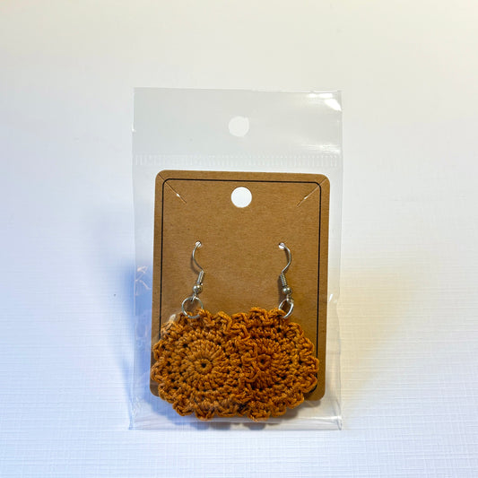 Round Scalloped Crochet Earrings